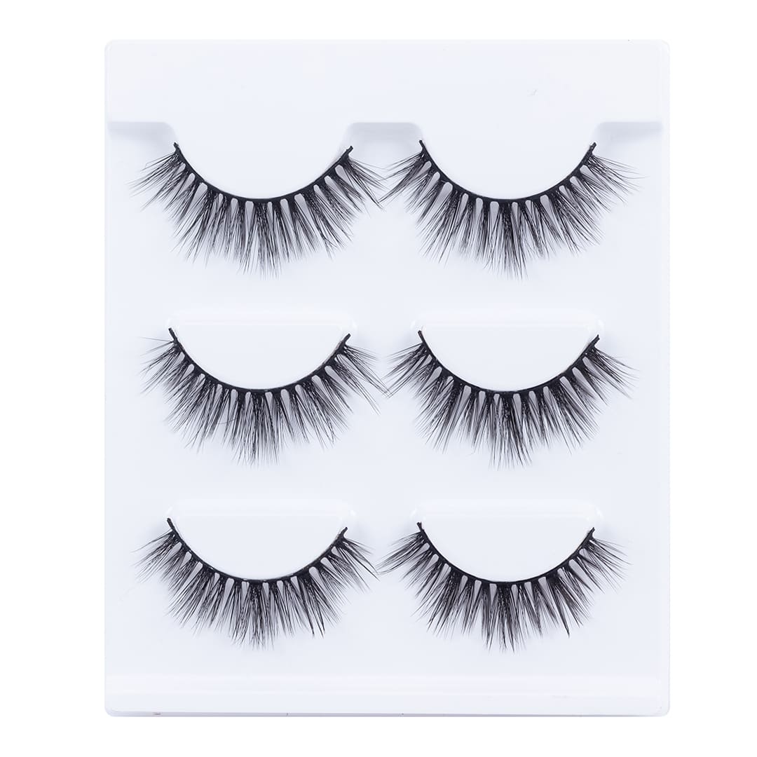 3 pares Cílios postiços Fios de Seda #1128 MELISSA