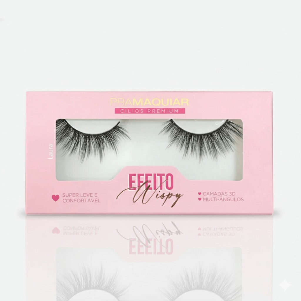 Cílios postiços Premium Efeito Wispy #1139 LAURA