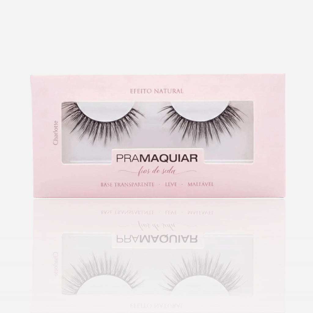 Cílios postiços Fios de Seda #1130 CHARLOTTE - Base Transparente