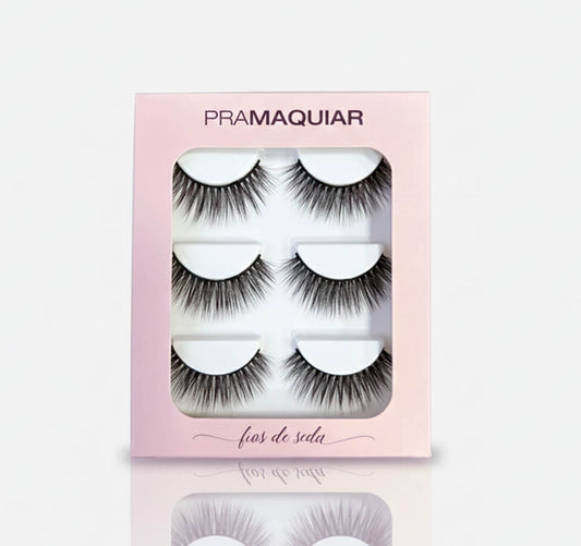 3 pares Cílios postiços Fios de Seda #1222 BRIGITTE