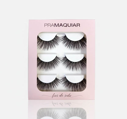 3 pares Cílios postiços Fios de Seda #1220 SCARLETT