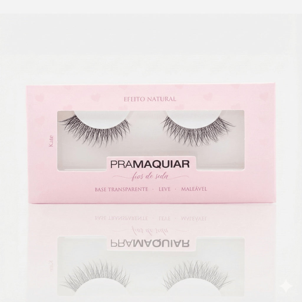 Cílios postiços Fios de Seda #1125 Kate - Base Transparente