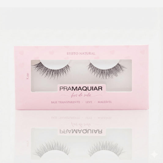 Cílios postiços Fios de Seda #1125 Kate - Base Transparente