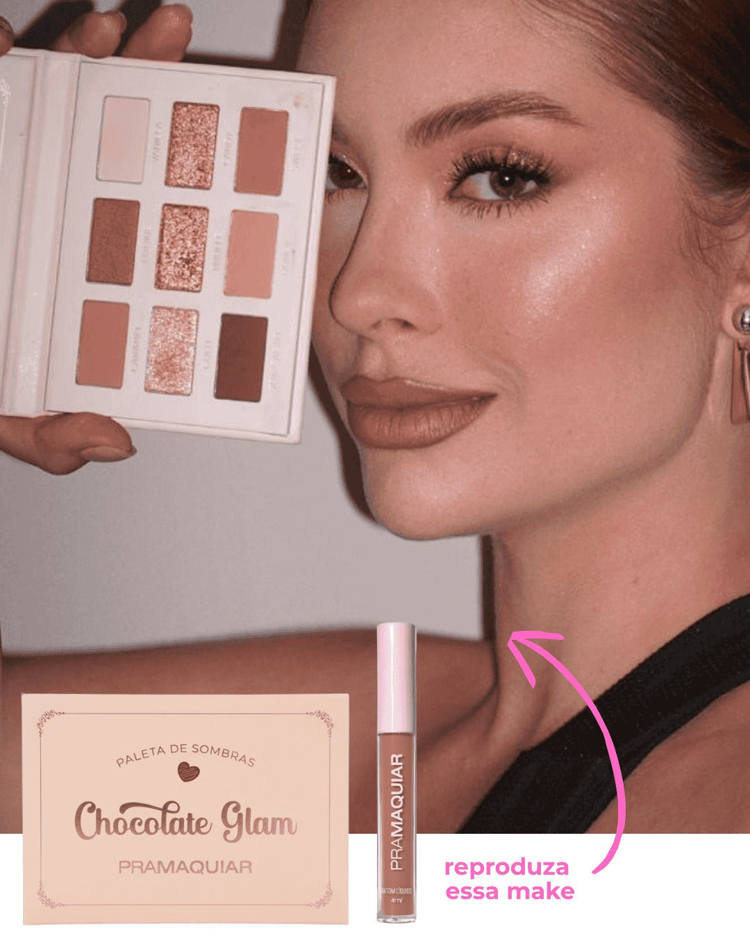 KIT Paleta de Sombras Chocolate Glam + Batom Segredo