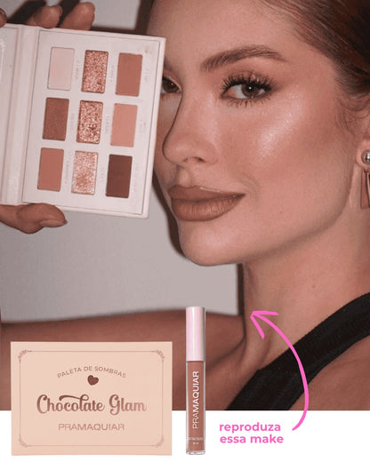 KIT Paleta de Sombras Chocolate Glam + Batom Segredo